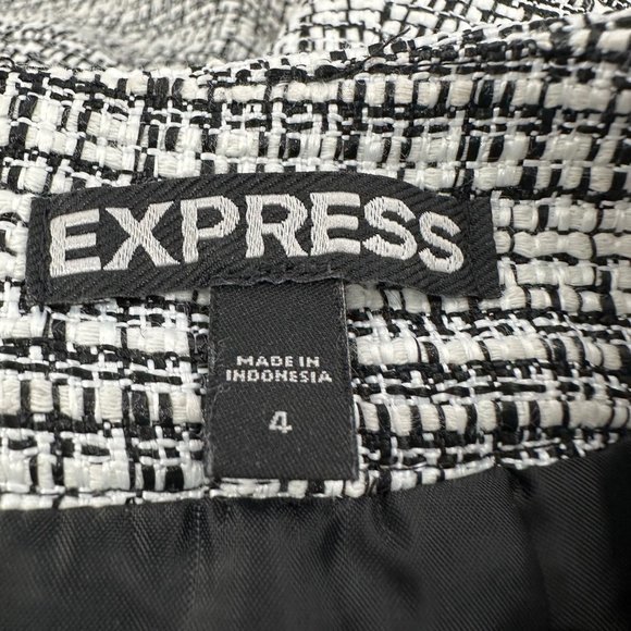 Express Knit Skirt Black & White‎ Zipper Closure Lined size 4 Cotton & Polyester - Picture 2 of 12